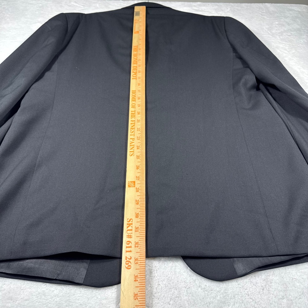 Stafford Men's 44L Worsted Wool 3 Button Blazer Suit Jacket Black Suit Coat - Picture 6 of 10